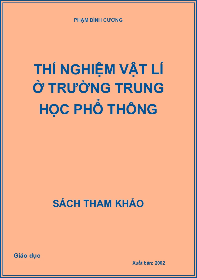 Thí nghiệm vật lí ở trường trung học phổ thông