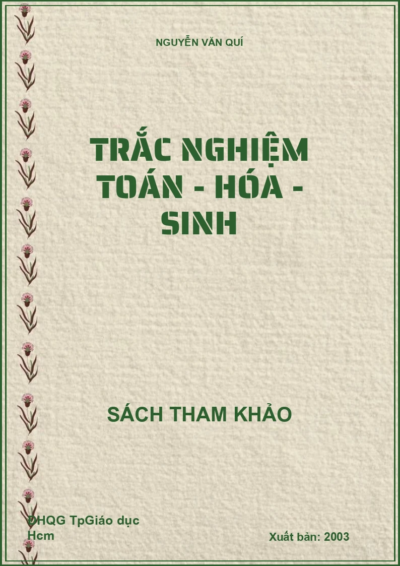 Trắc Nghiệm Toán - Hóa - Sinh
