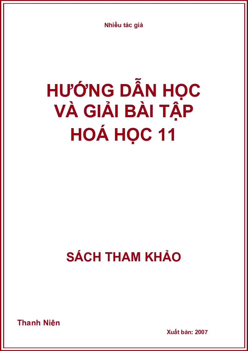 Hướng dẫn học và giải bài tập hoá học 11