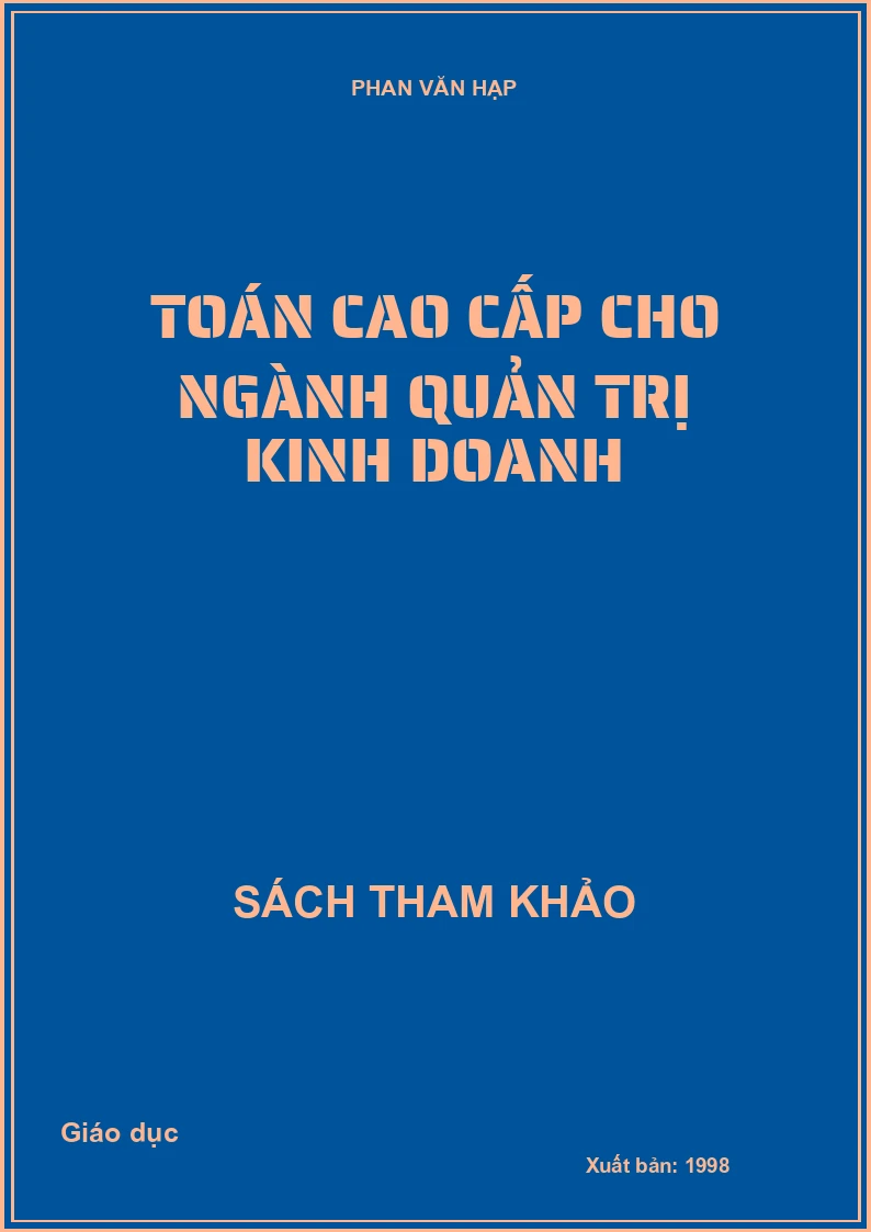 Toán Cao Cấp Cho Ngành Quản Trị Kinh Doanh