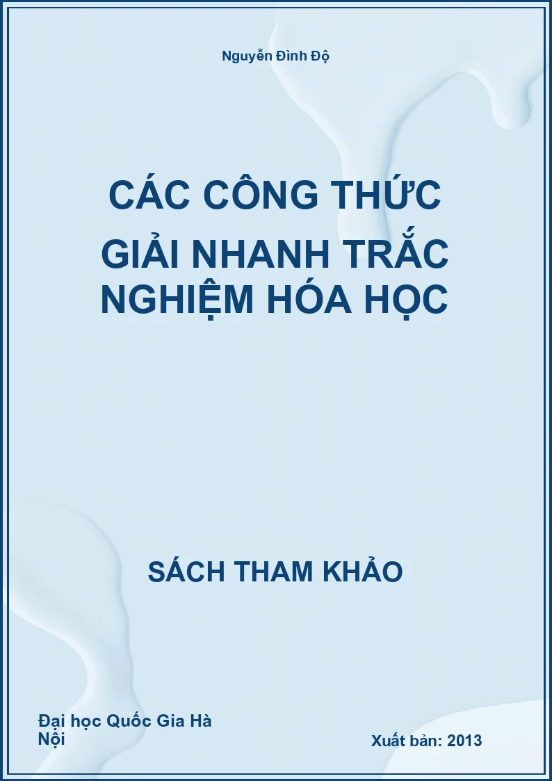 Các công thức giải nhanh trắc nghiệm hóa học