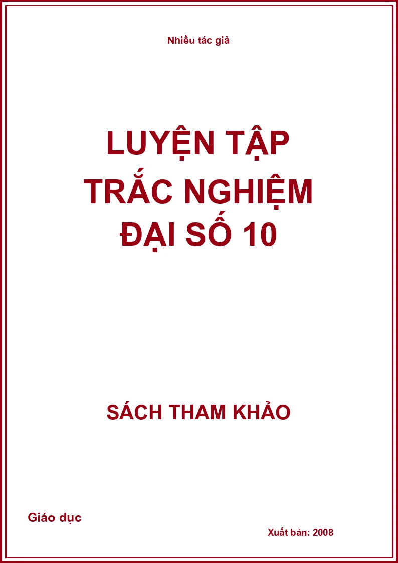Luyện tập trắc nghiệm đại số 10