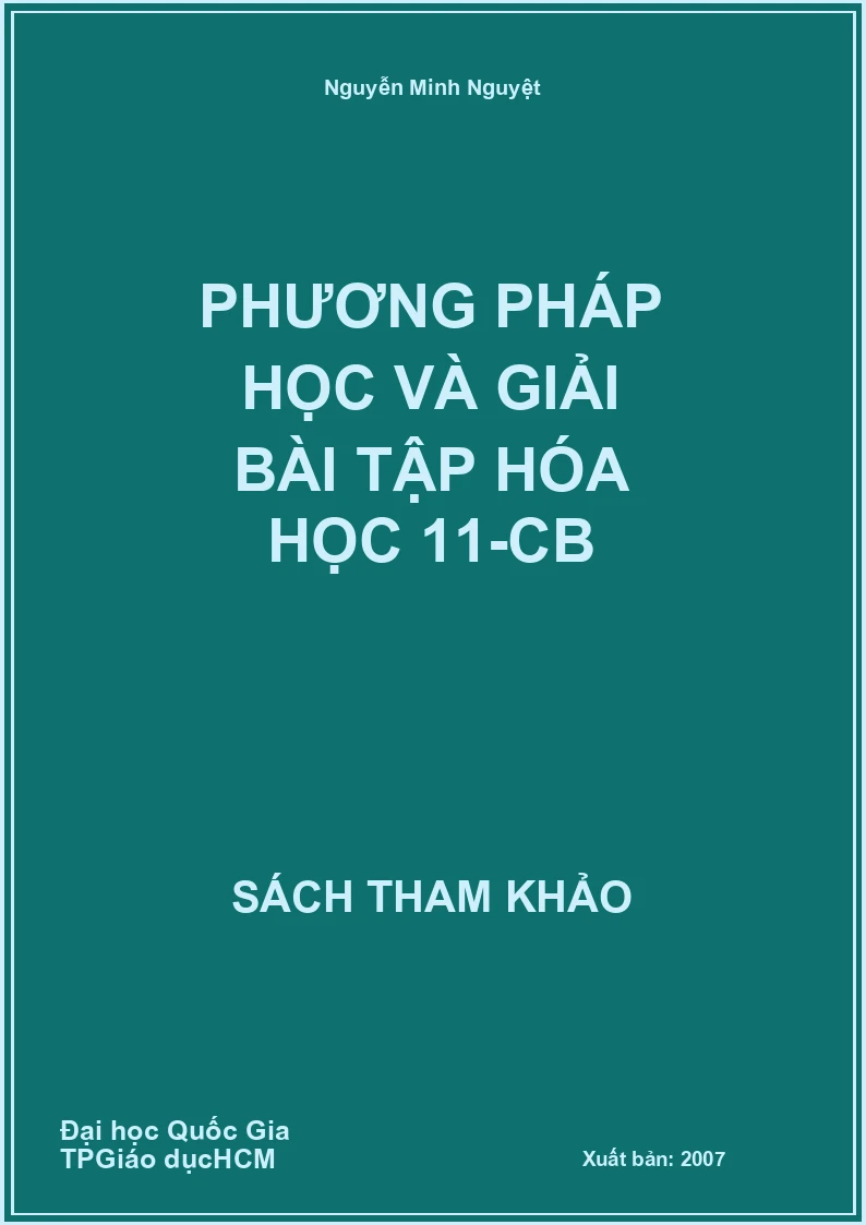 Phương pháp học và giải bài tập hóa học 11-CB