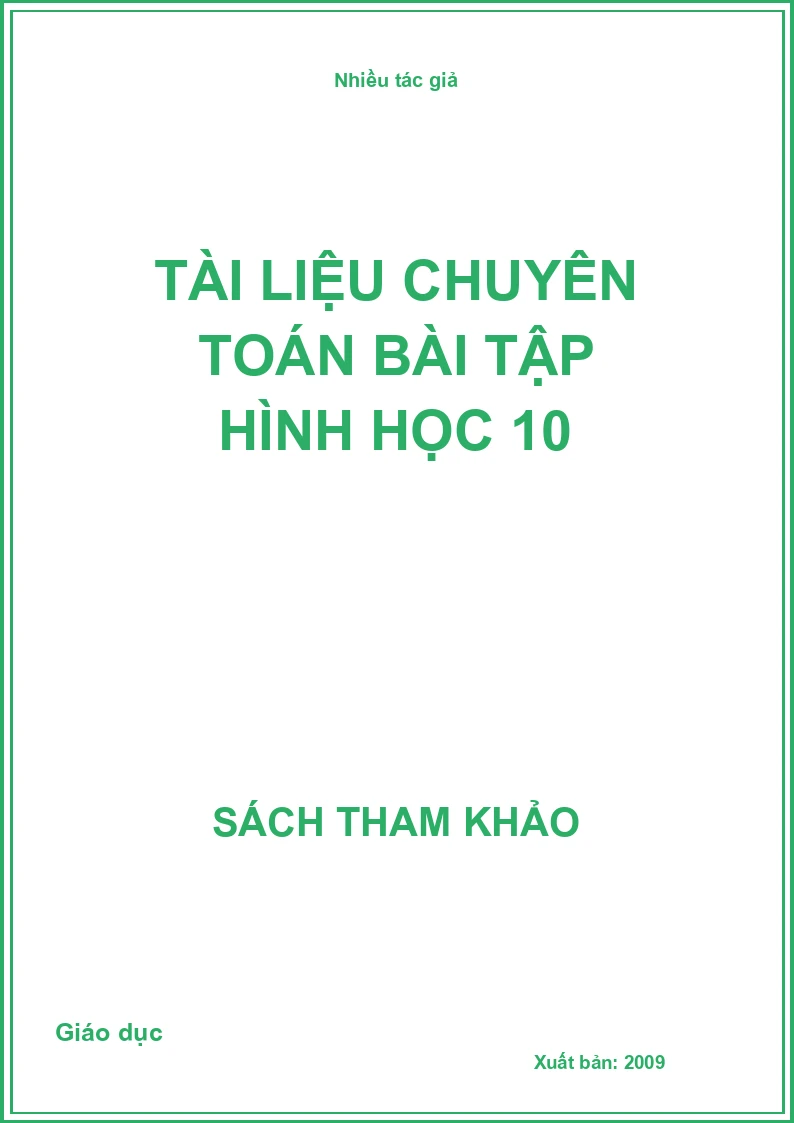 Tài liệu chuyên toán bài tập hình học 10