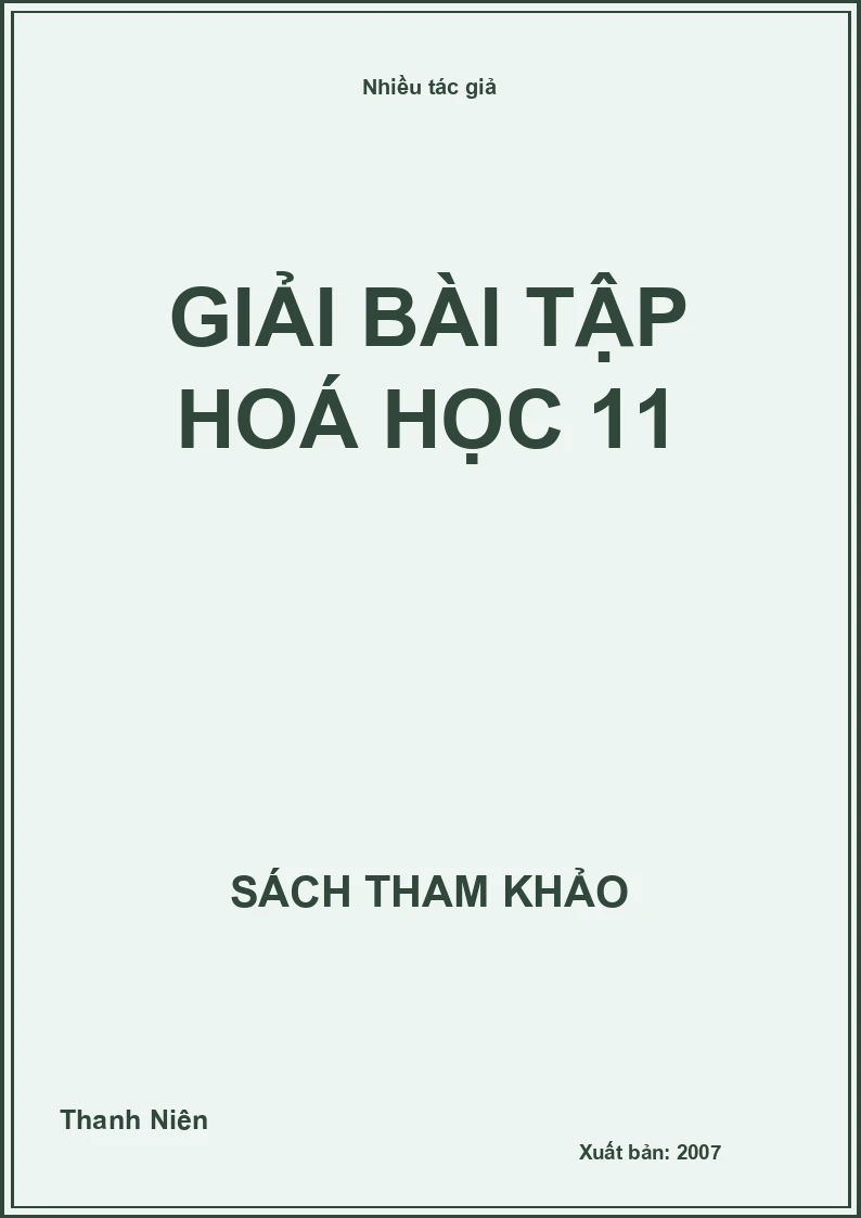 Giải bài tập hoá học 11