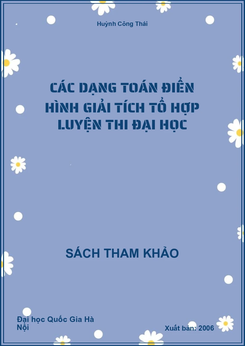 Các dạng toán điển hình giải tích tổ hợp luyện thi Đại học
