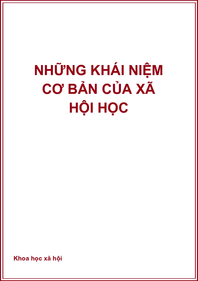 Những khái niệm cơ bản của xã hội học