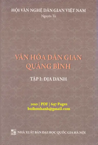 Văn Hóa Dân Gian Quảng Bình Tập 1 - Địa Danh