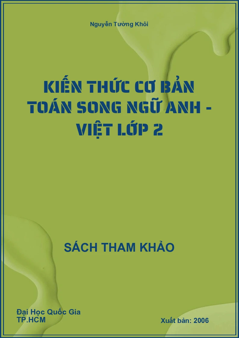 Kiến thức cơ bản Toán song ngữ Anh - Việt lớp 2