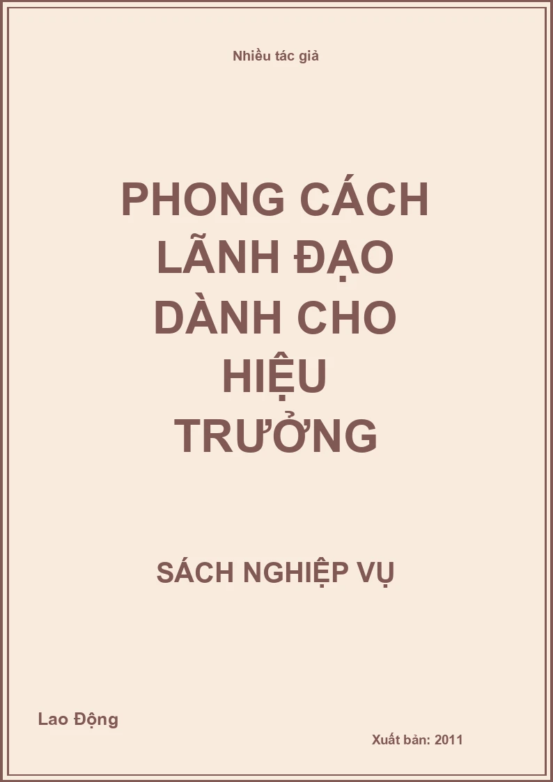 Phong cách lãnh đạo dành cho hiệu trưởng