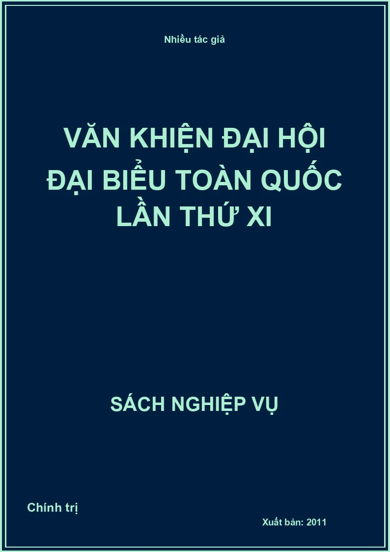 Văn khiện đại hội đại biểu toàn quốc lần thứ XI