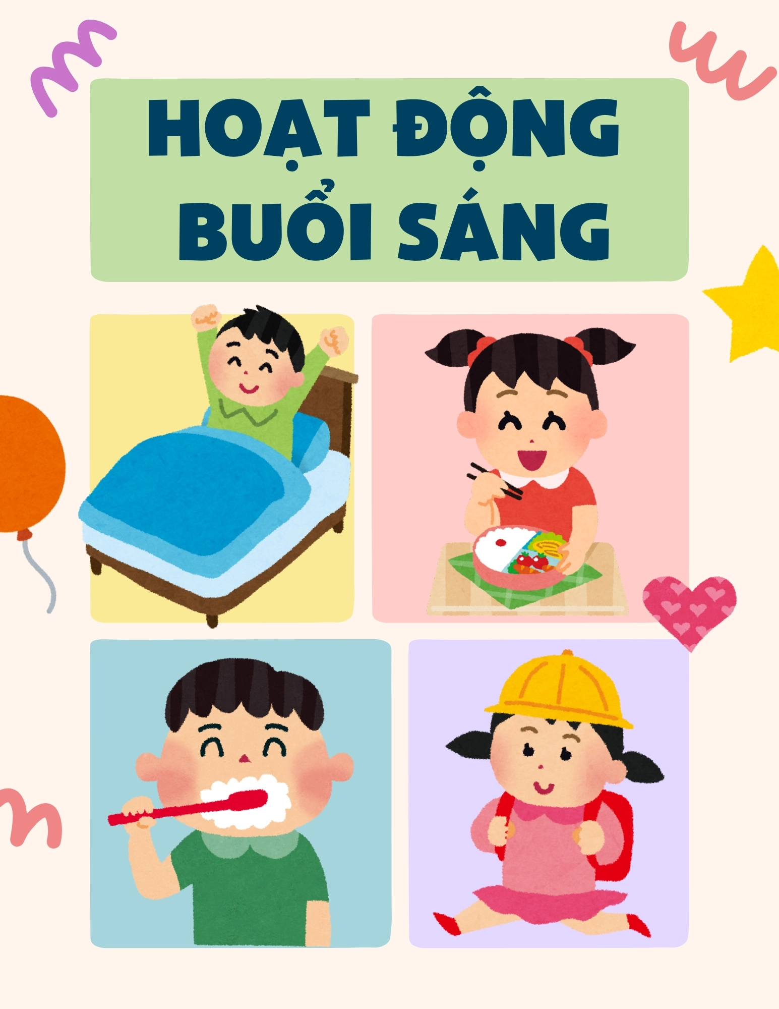 Flashcard Hoạt Động Buổi Sáng