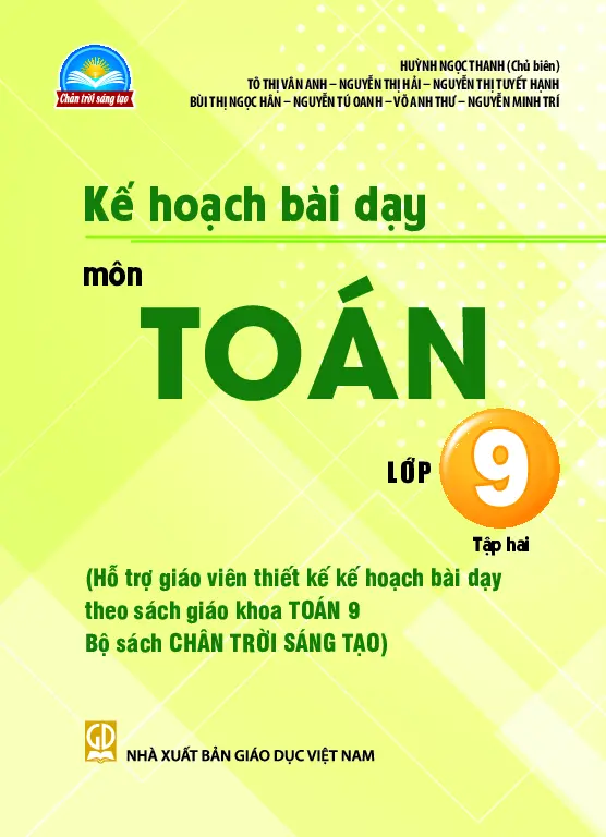 Kế hoạch bài dạy Toán 9 - Tập 2 Chân trời sáng tạo