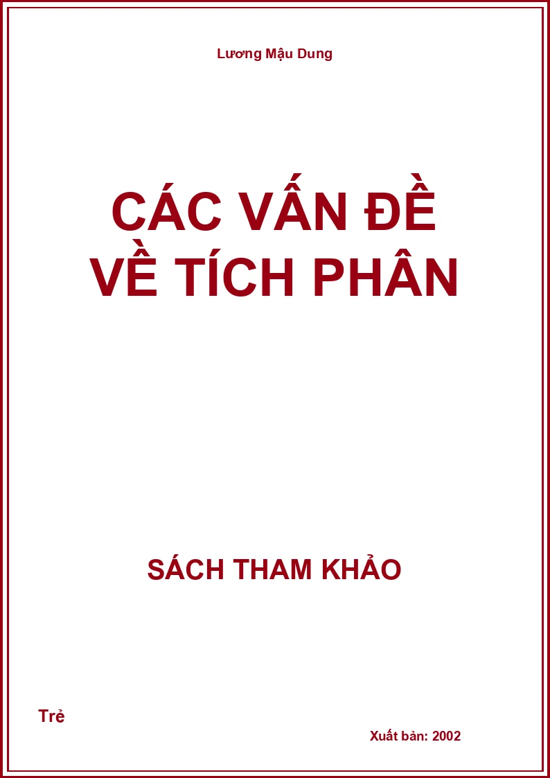 Các vấn đề về tích phân