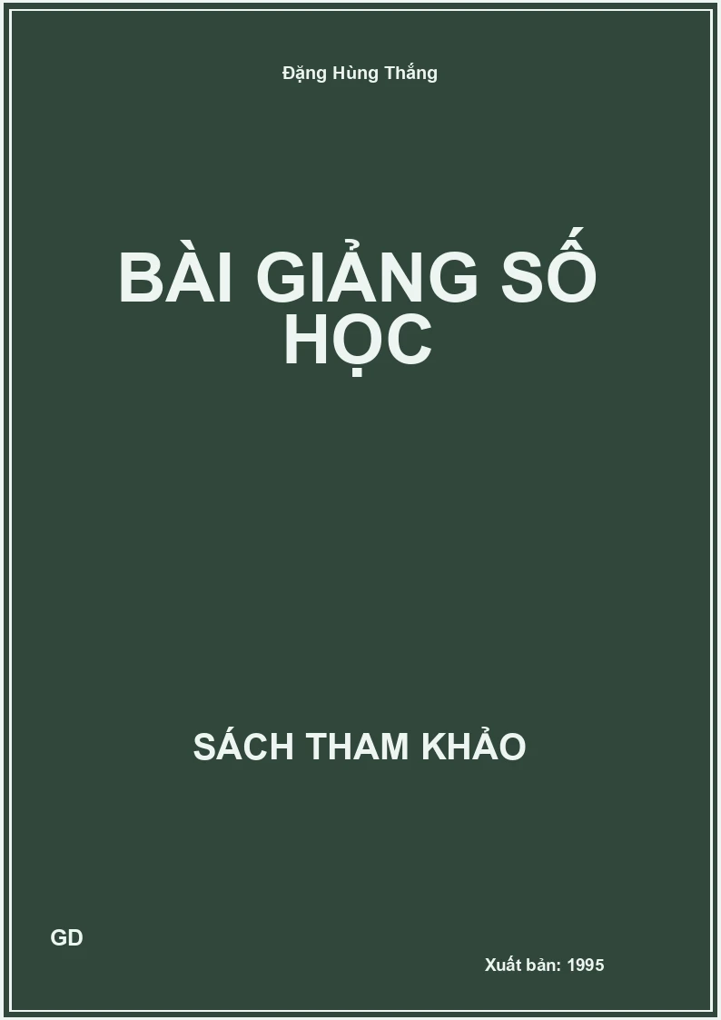 Bài giảng Số học