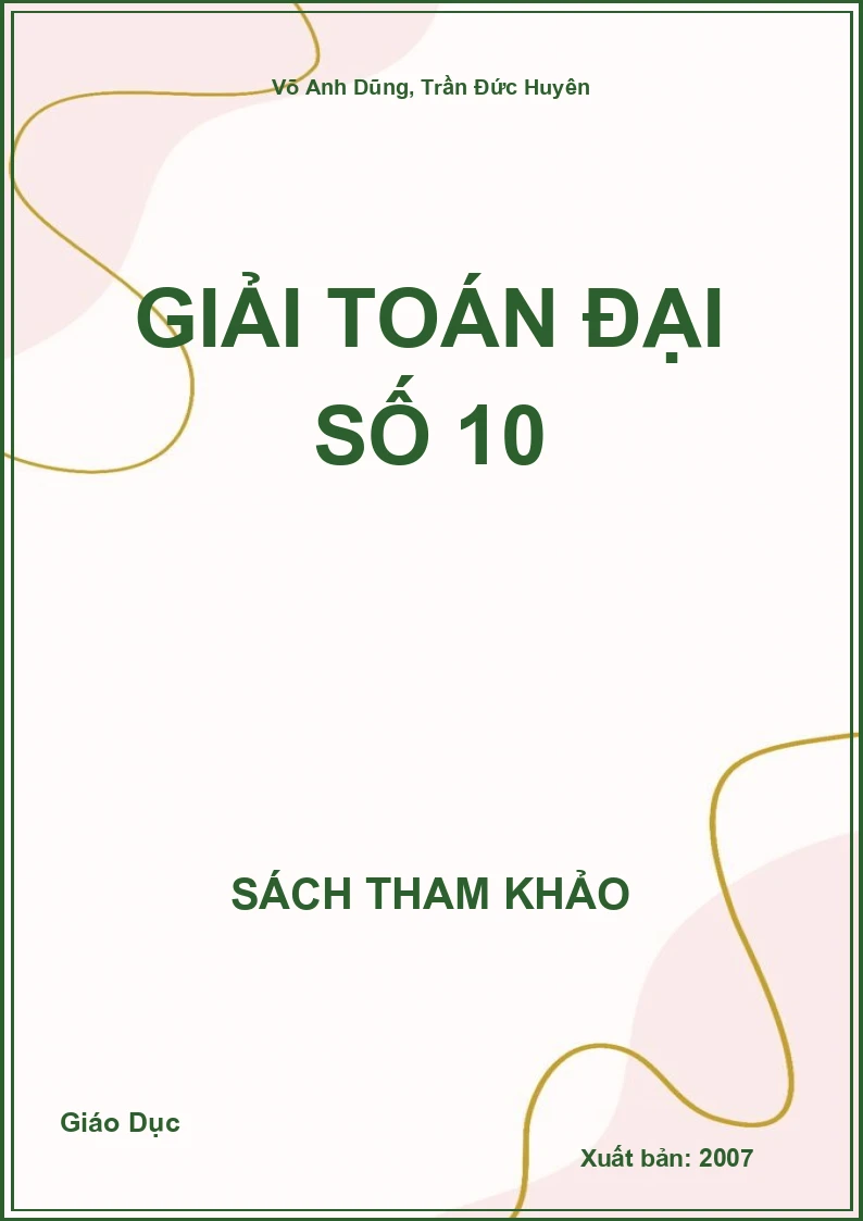 Giải toán Đại số 10