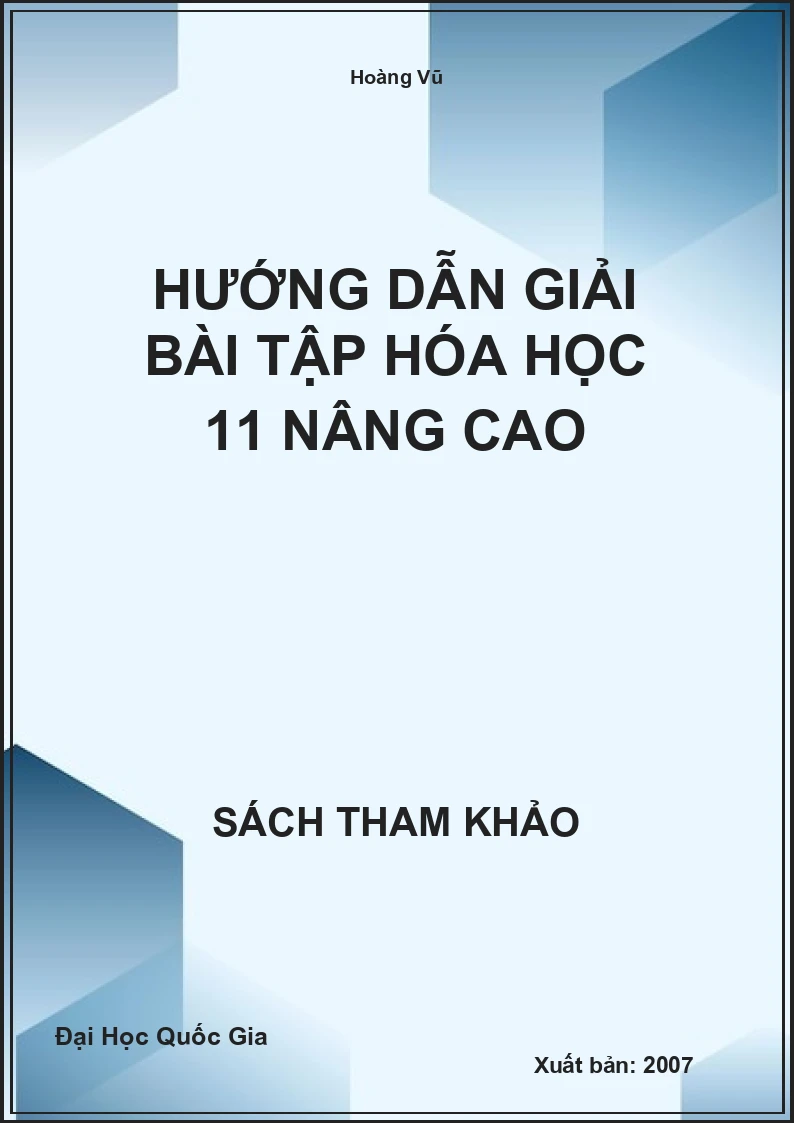 Hướng dẫn giải bài tập Hóa học 11 nâng cao