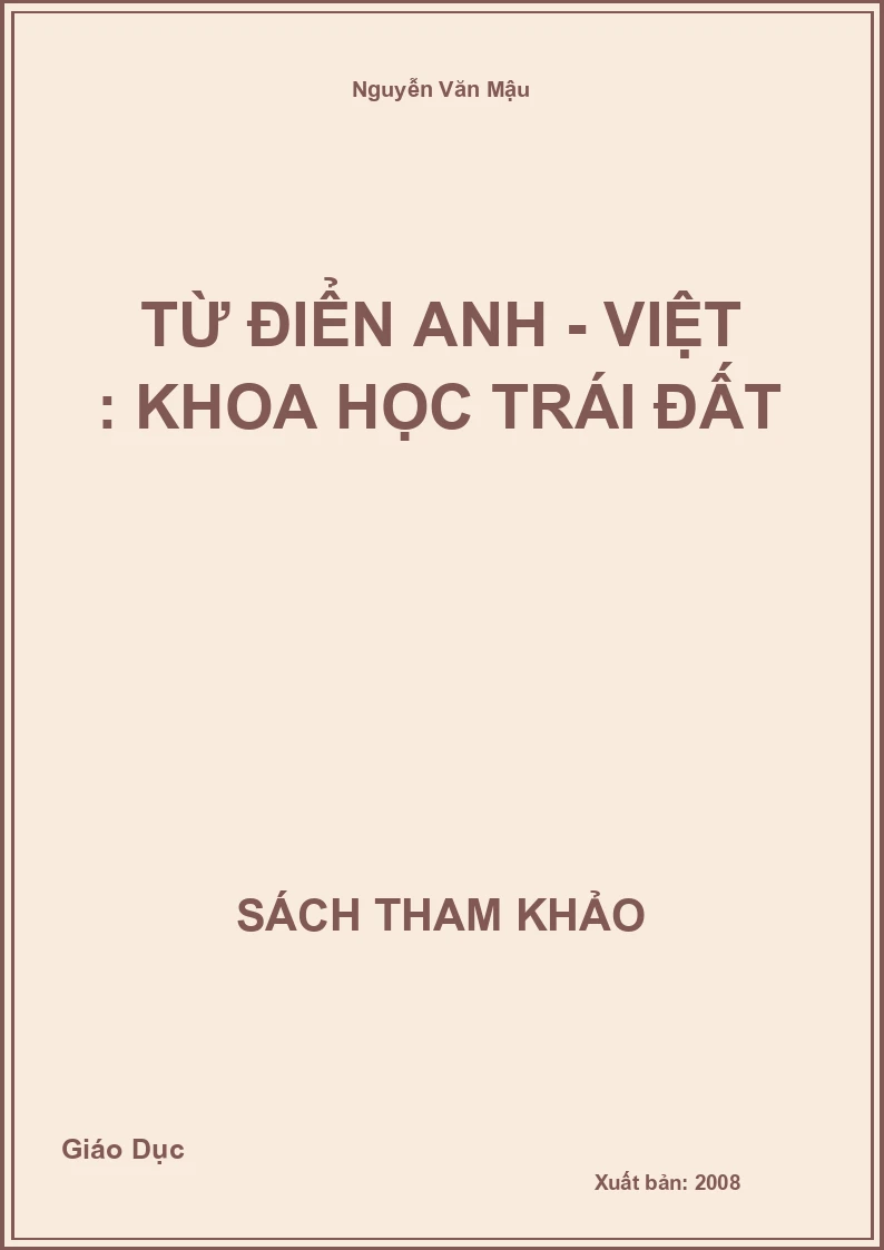 Từ điển Anh - Việt : Khoa Học Trái Đất