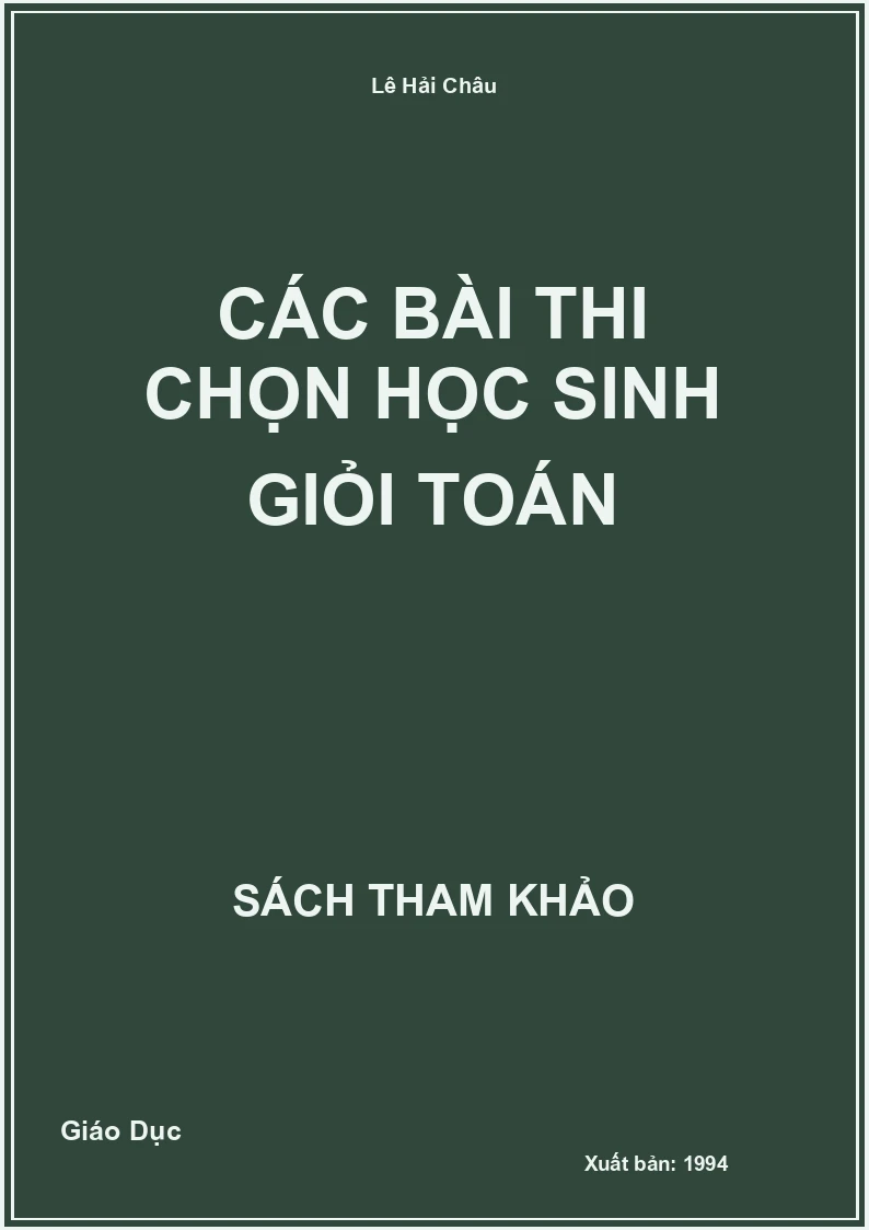 Các bài thi chọn học sinh giỏi Toán