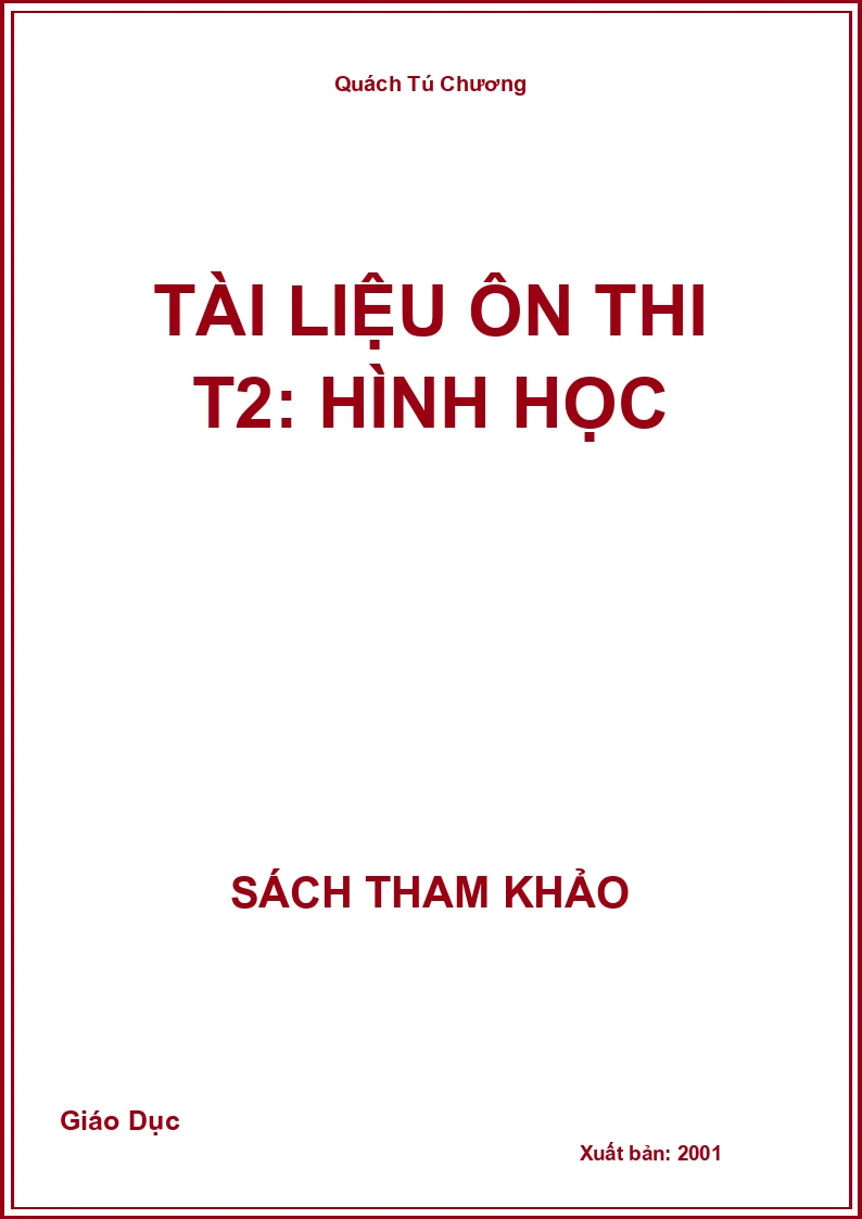 Tài liệu ôn thi T2: Hình Học