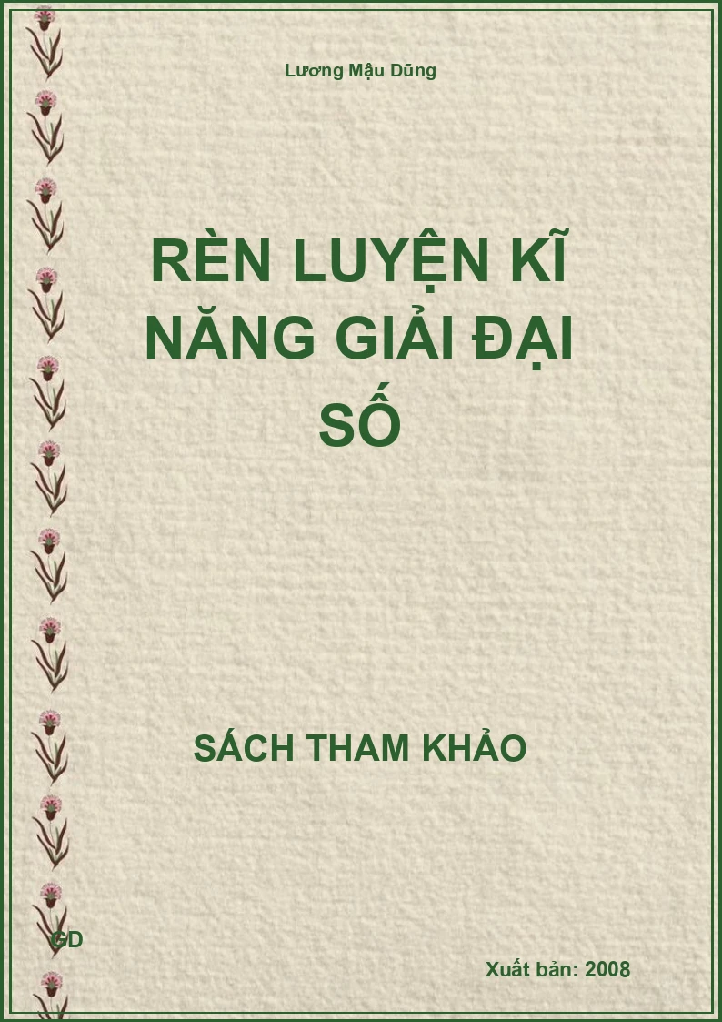 Rèn luyện kĩ năng giải Đại số