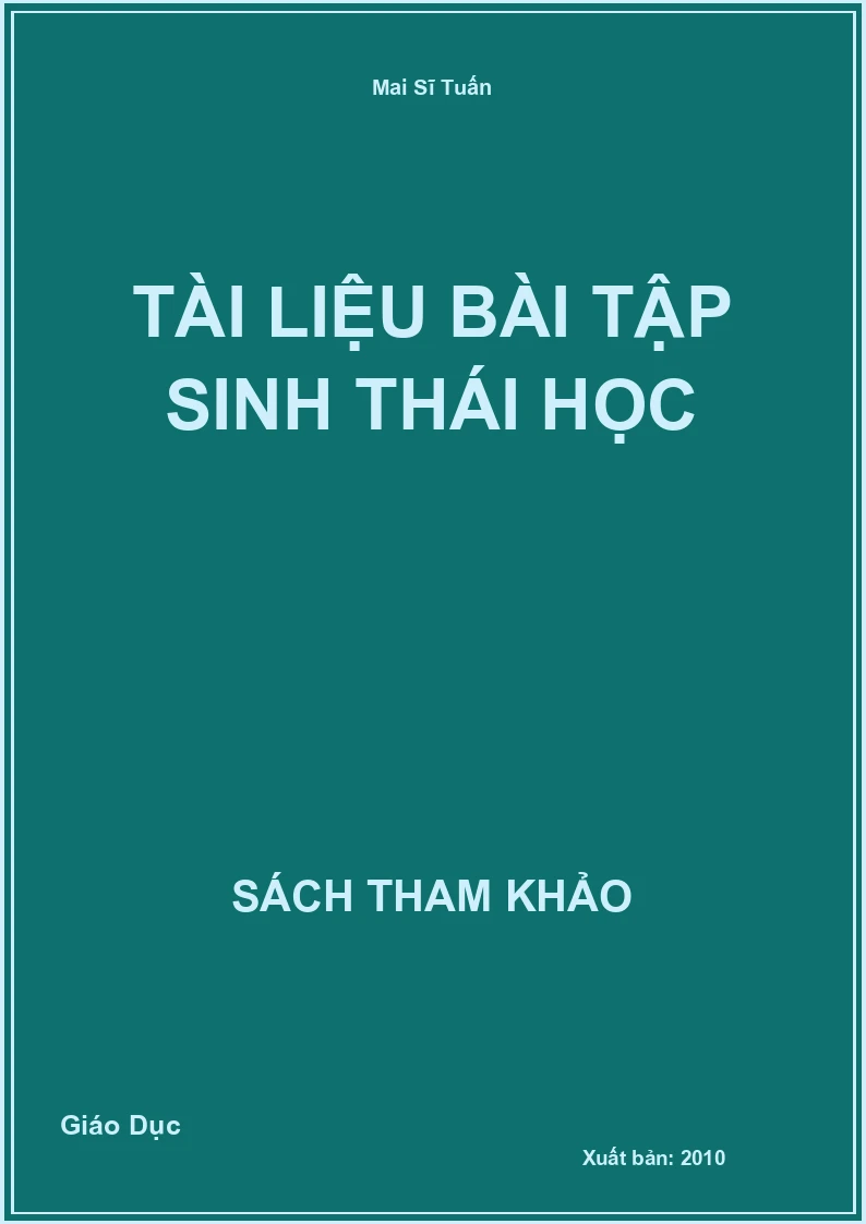 Tài liệu Bài tập Sinh thái học
