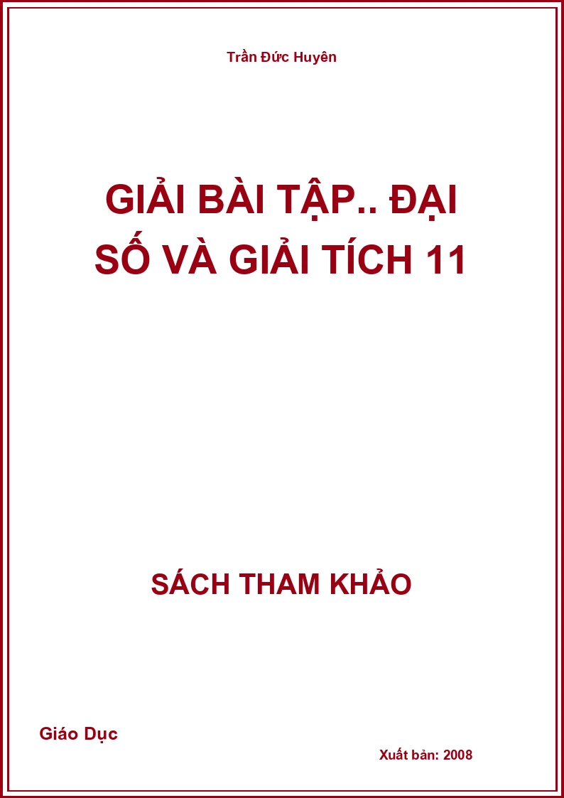 Giải bài tập.. Đại số và Giải tích 11