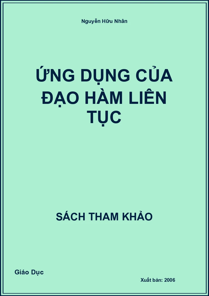 Ứng dụng của Đạo hàm liên tục