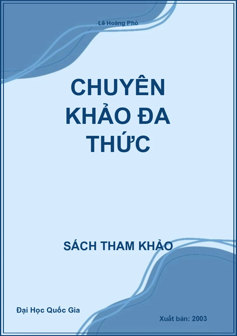 Chuyên Khảo Đa thức