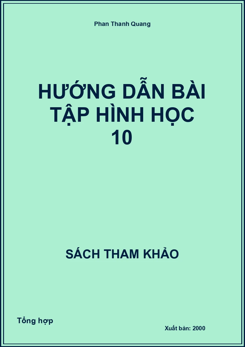 Hướng dẫn bài tập Hình học 10