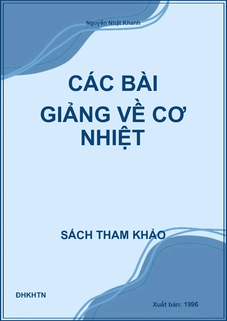 Các bài giảng về Cơ nhiệt