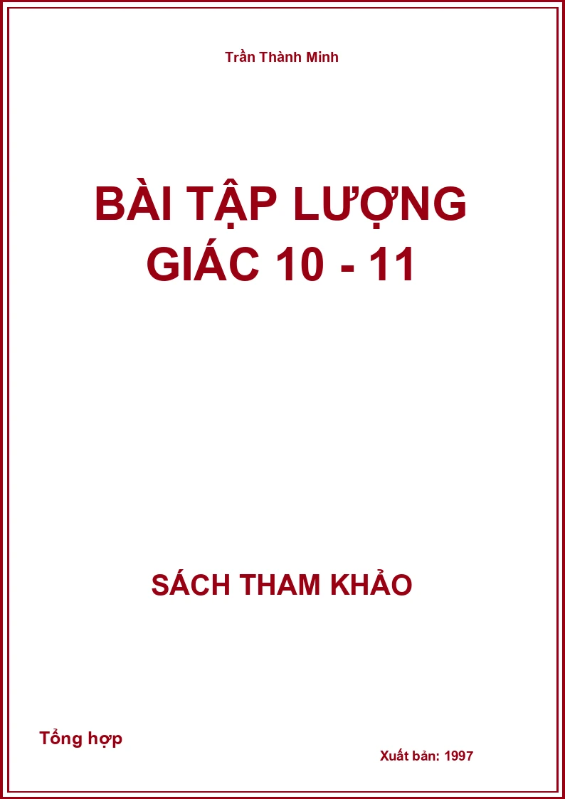 Bài tập Lượng giác 10 - 11