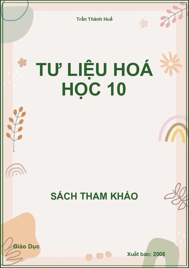 Tư liệu Hoá học 10