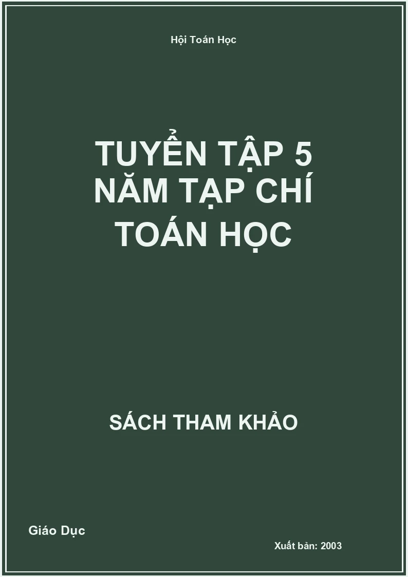 Tuyển tập 5 năm tạp chí Toán học