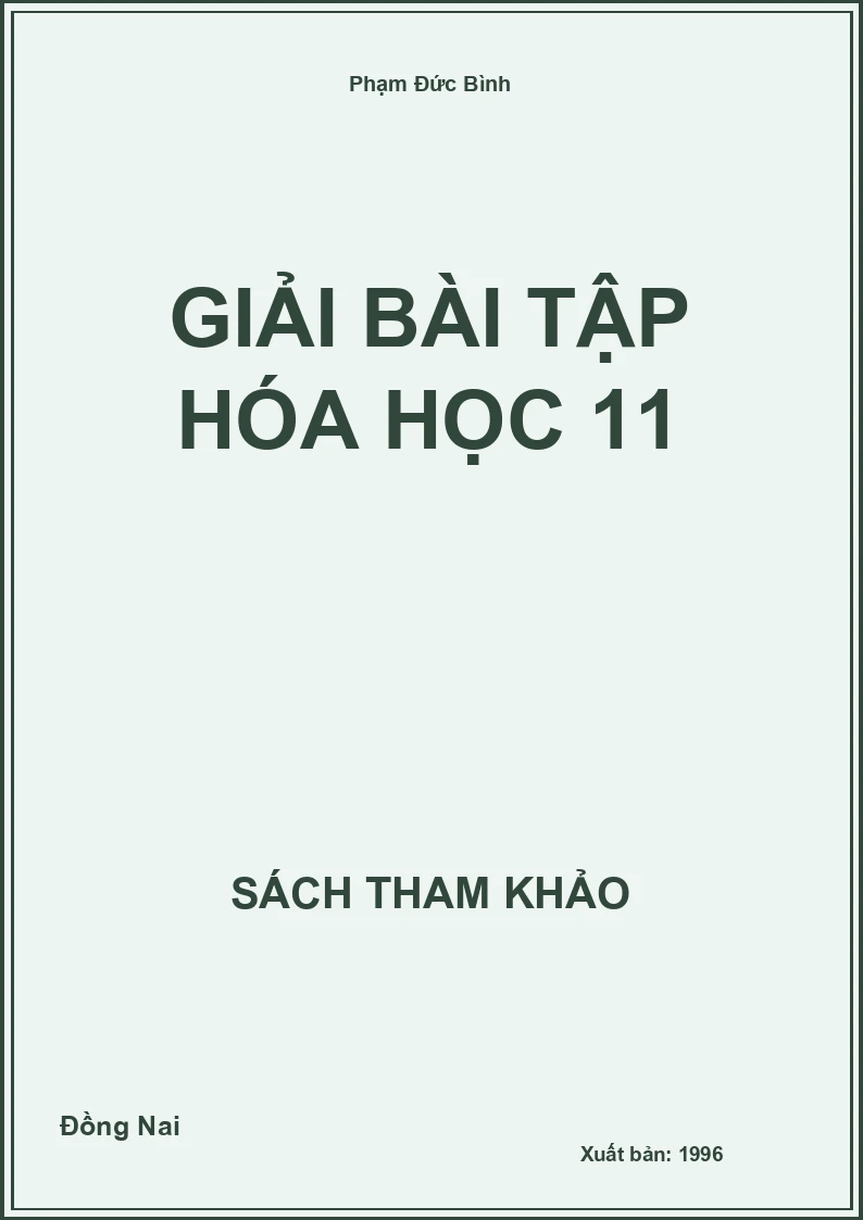 Giải bài tập Hóa học 11