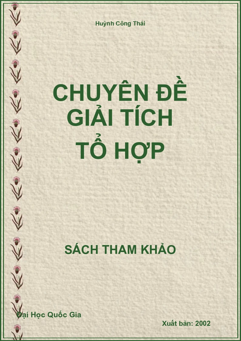 Chuyên đề Giải tích tổ hợp
