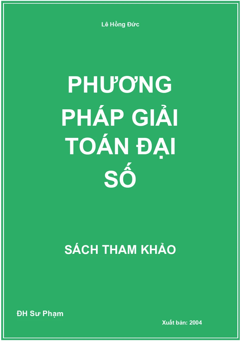Phương pháp giải toán Đại số