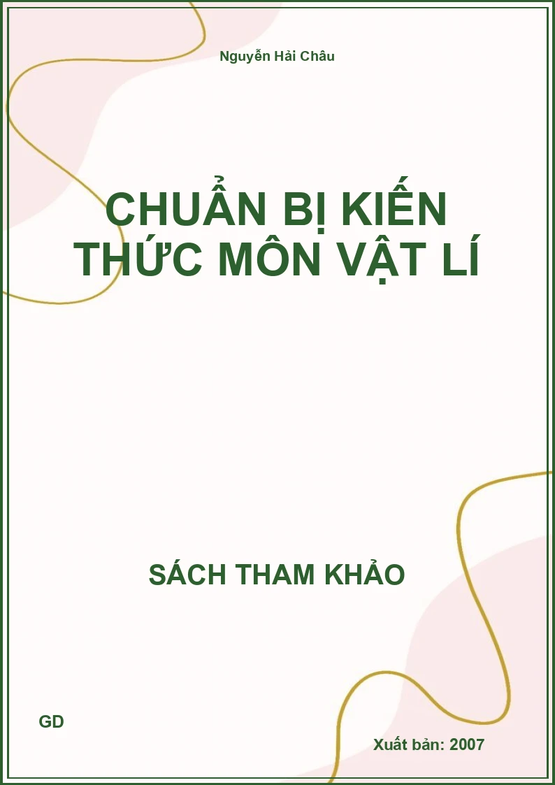 Chuẩn bị kiến thức môn Vật lí