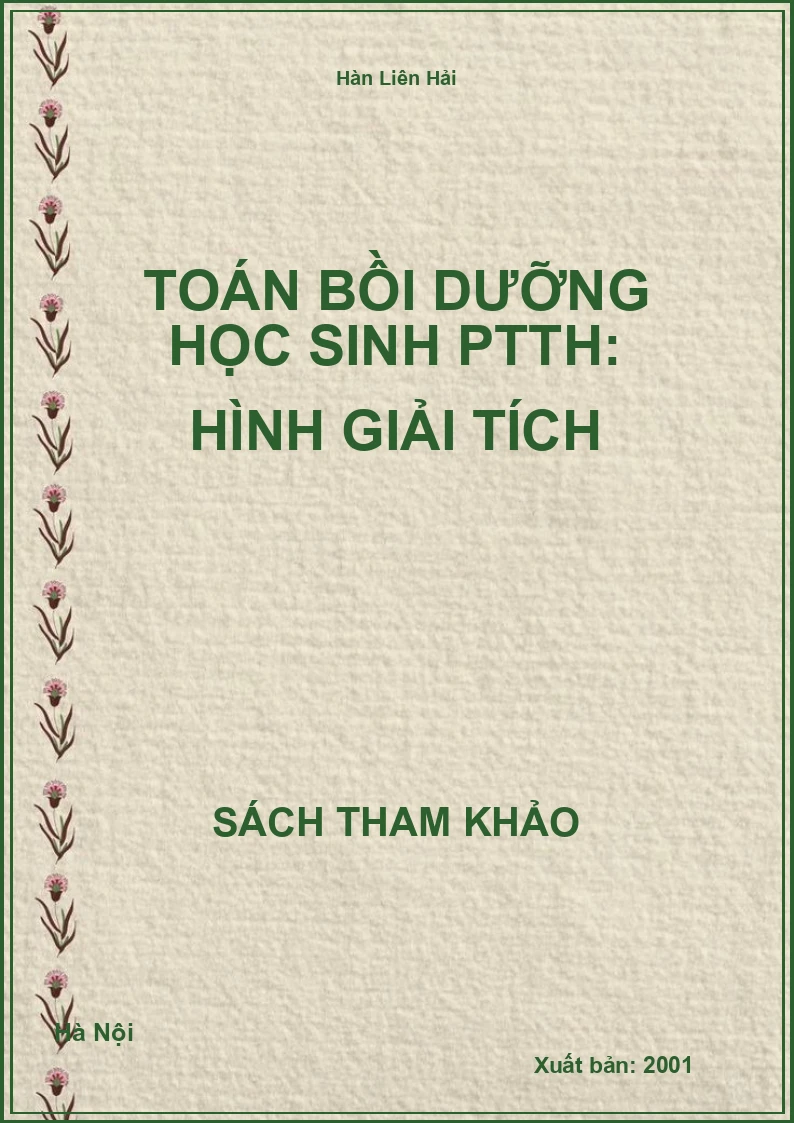 Toán bồi dưỡng học sinh PTTH: Hình giải tích