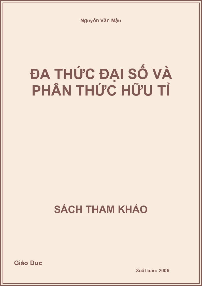 Đa thức Đại số và phân thức hữu tỉ