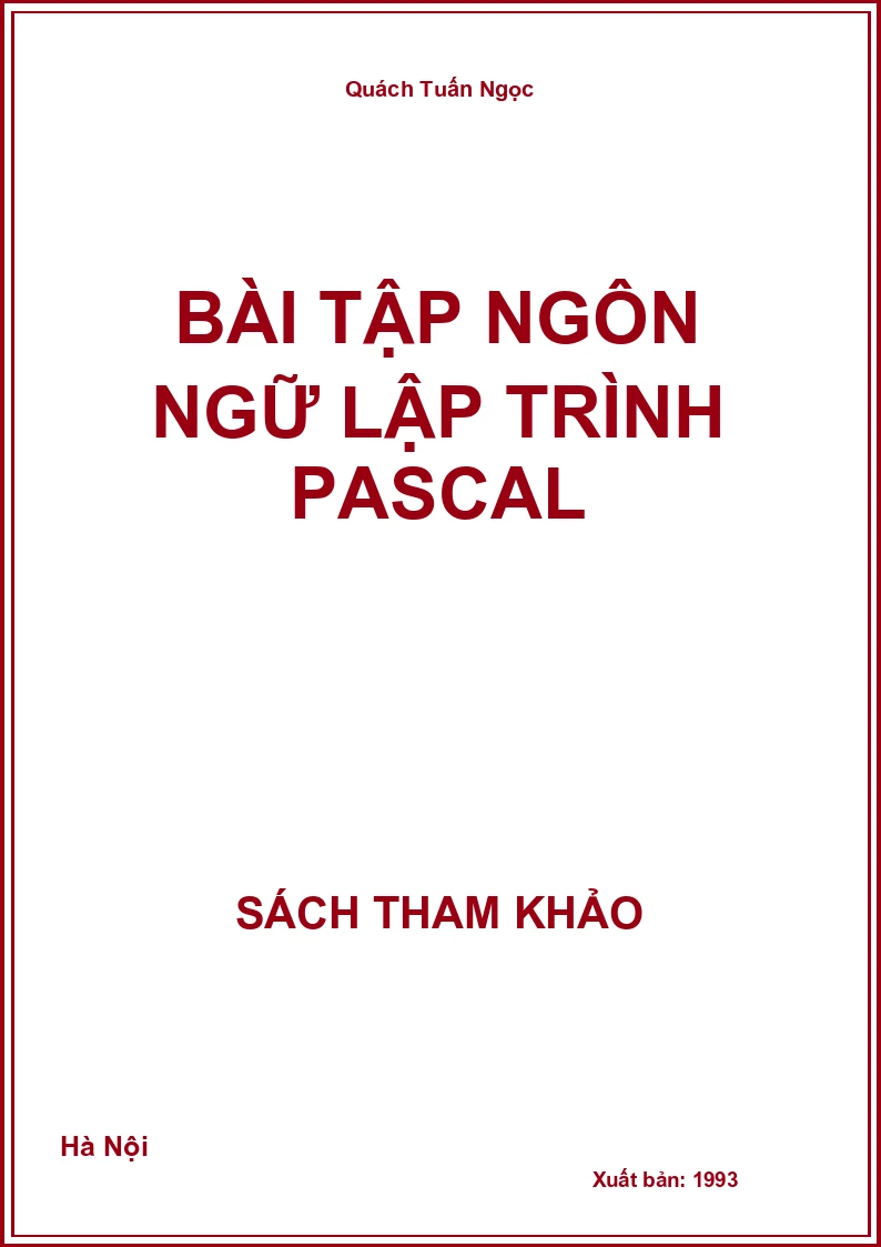 Bài tập ngôn ngữ lập trình Pascal