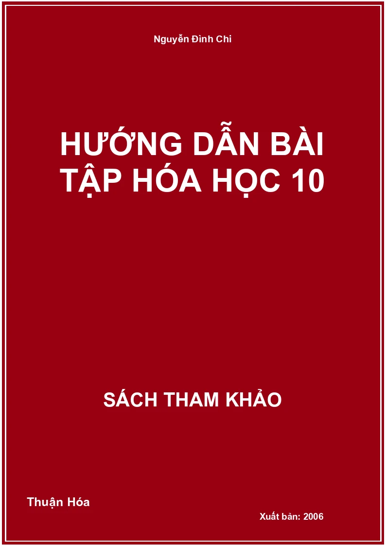 Hướng dẫn bài tập Hóa học 10