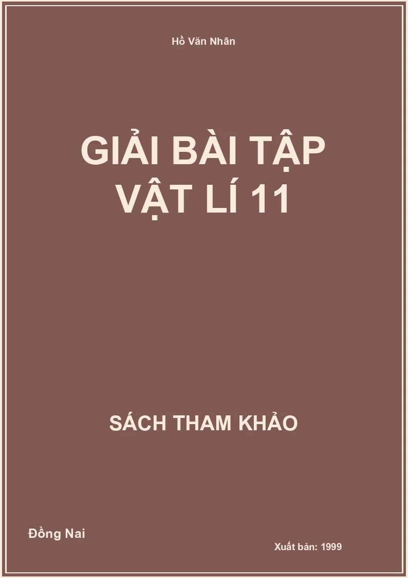 Giải bài tập Vật lí 11
