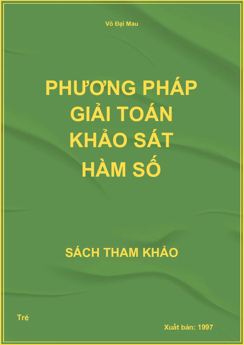 Phương pháp giải toán Khảo sát hàm số