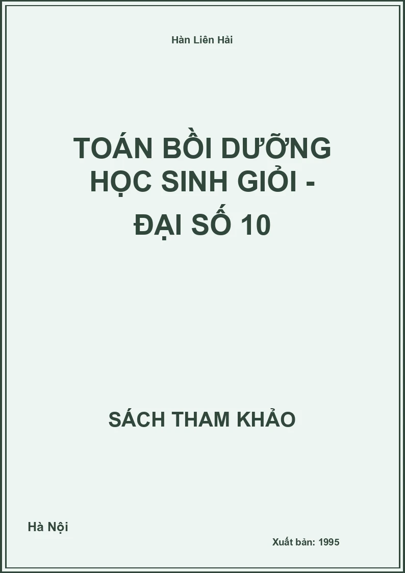 Toán bồi dưỡng học sinh giỏi - Đại số 10