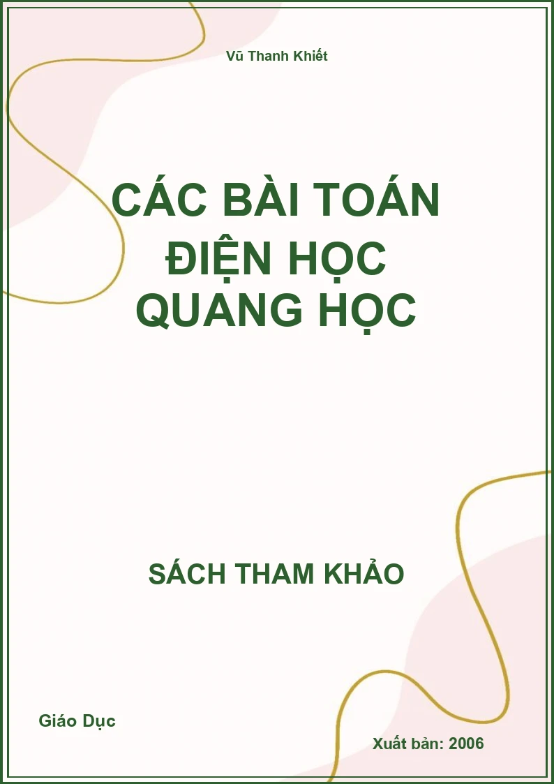 Các bài toán Điện học Quang học