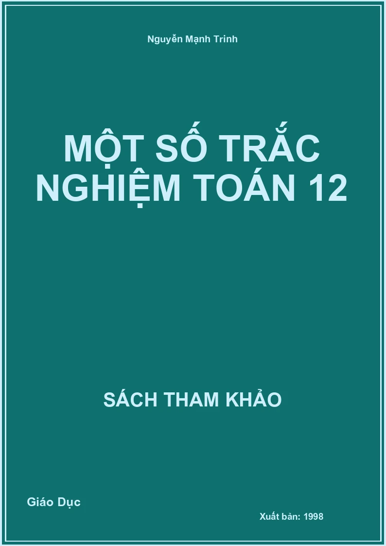 Một số trắc nghiệm toán 12