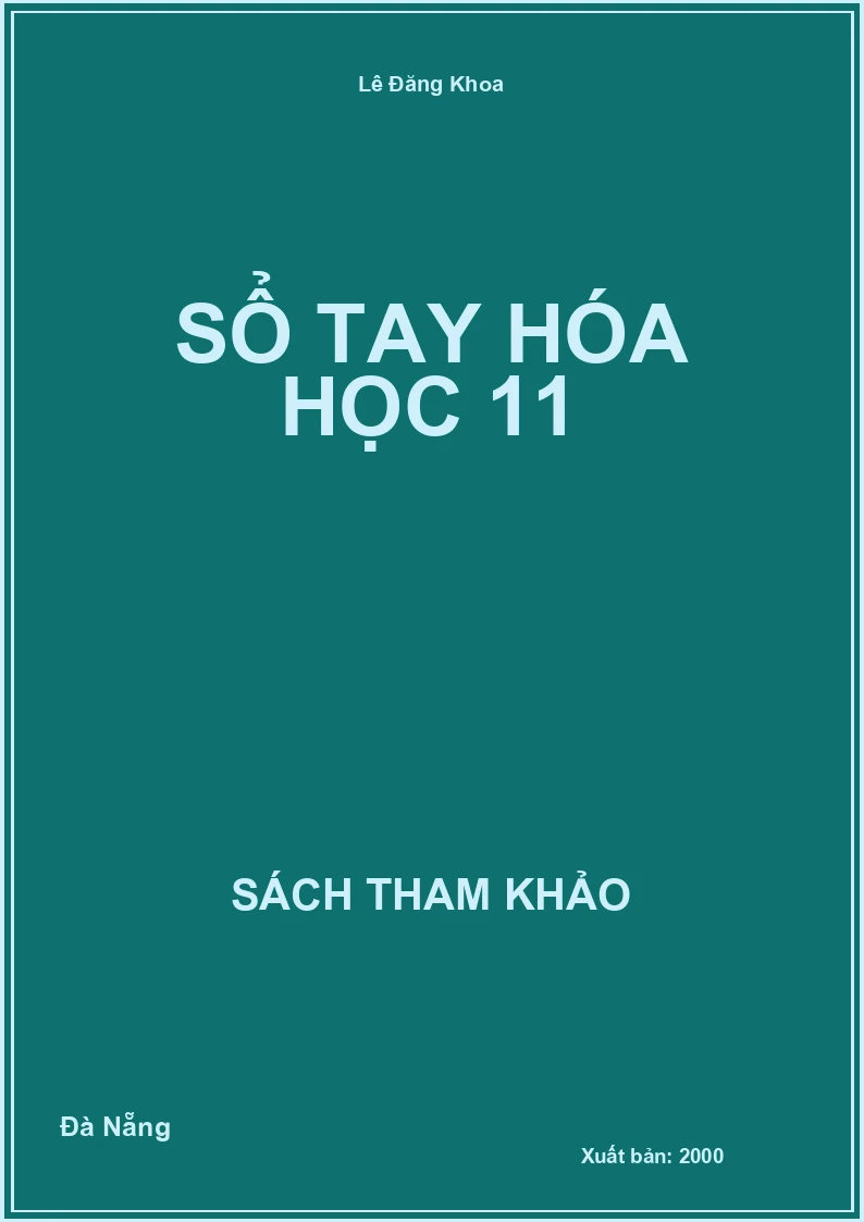 Sổ tay Hóa học 11