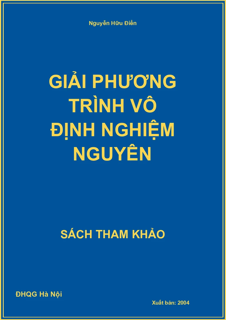 Giải phương trình vô định nghiệm nguyên