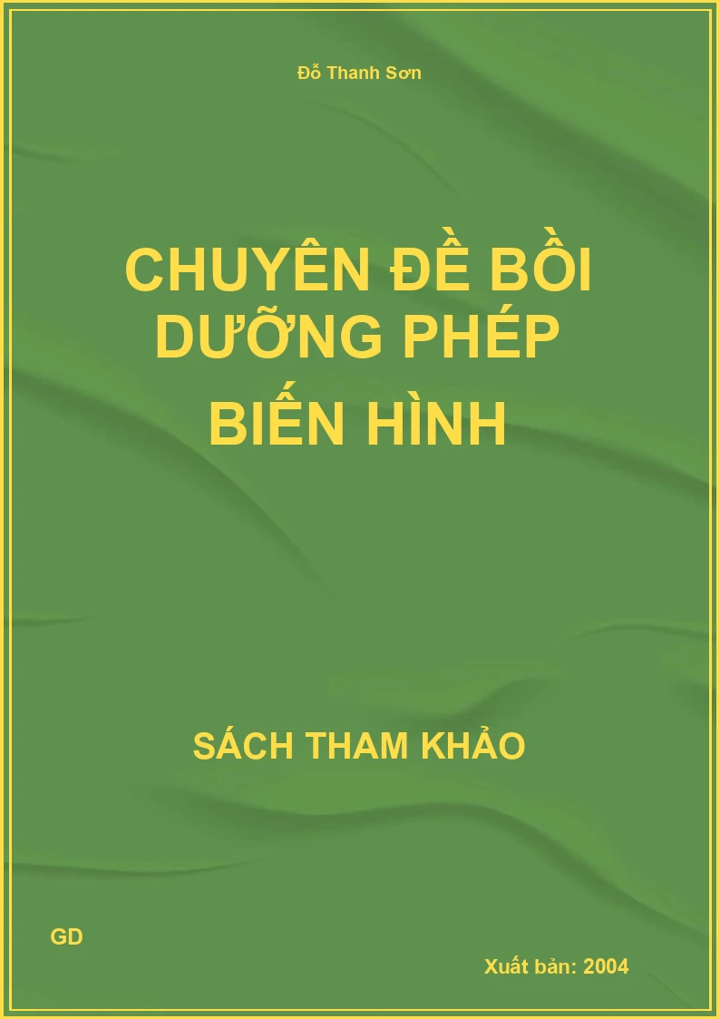 Chuyên đề bồi dưỡng Phép biến hình